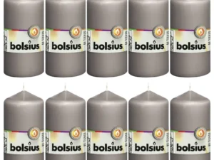 Bolsius Lumânări bloc, 10 buc., gri cald, 120 x 58 mm