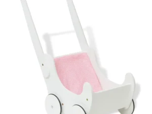 Cărucior pentru păpuși din lemn 53 x 25,7 x 50 cm, alb