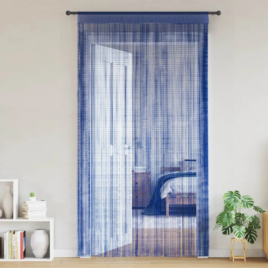 Draperii cu franjuri, 2 buc., 140 x 250 cm, albastru - imagine 2