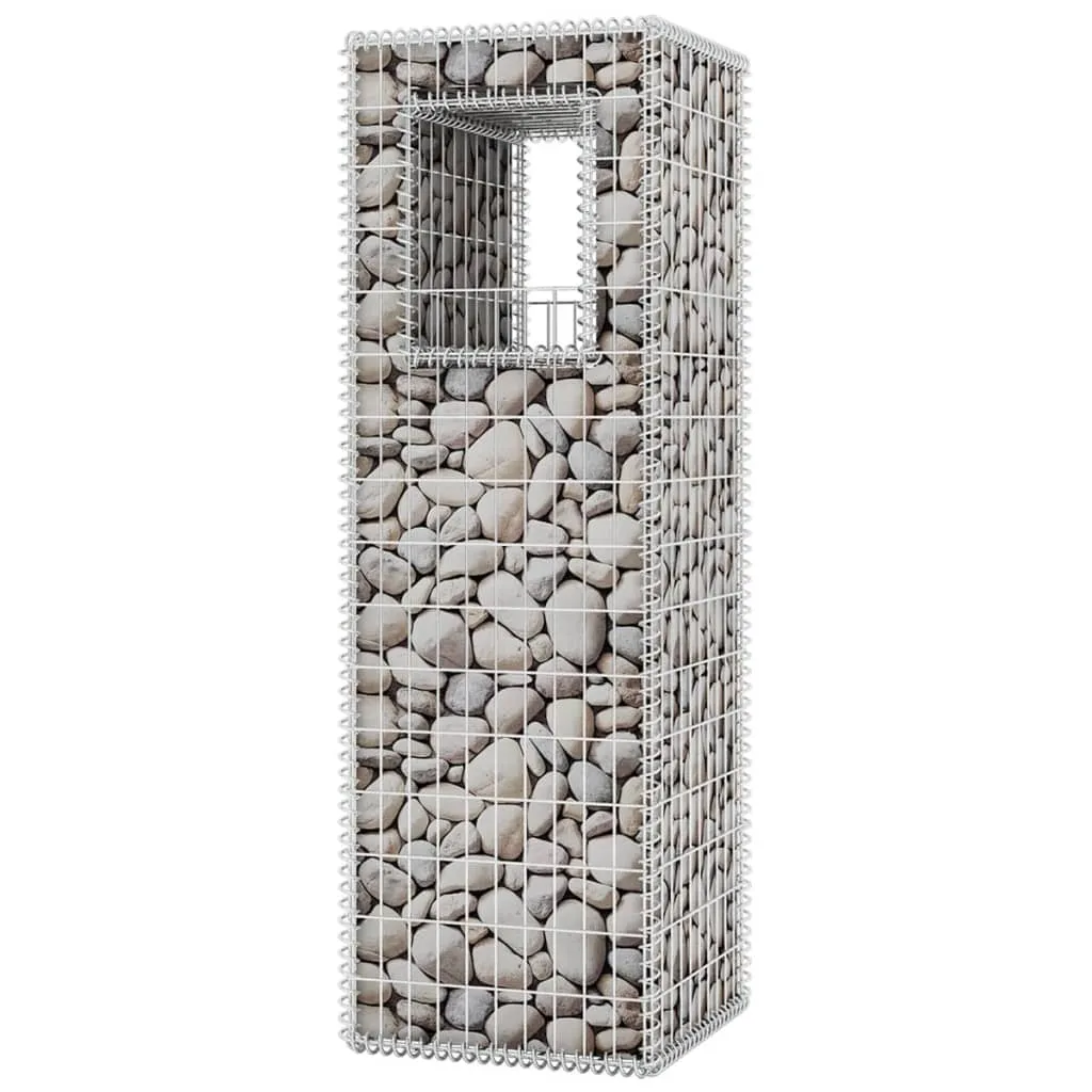 Stâlpi coș gabion/jardinieră, 2 buc., 50 x 50 x 160 cm, oțel - imagine 4