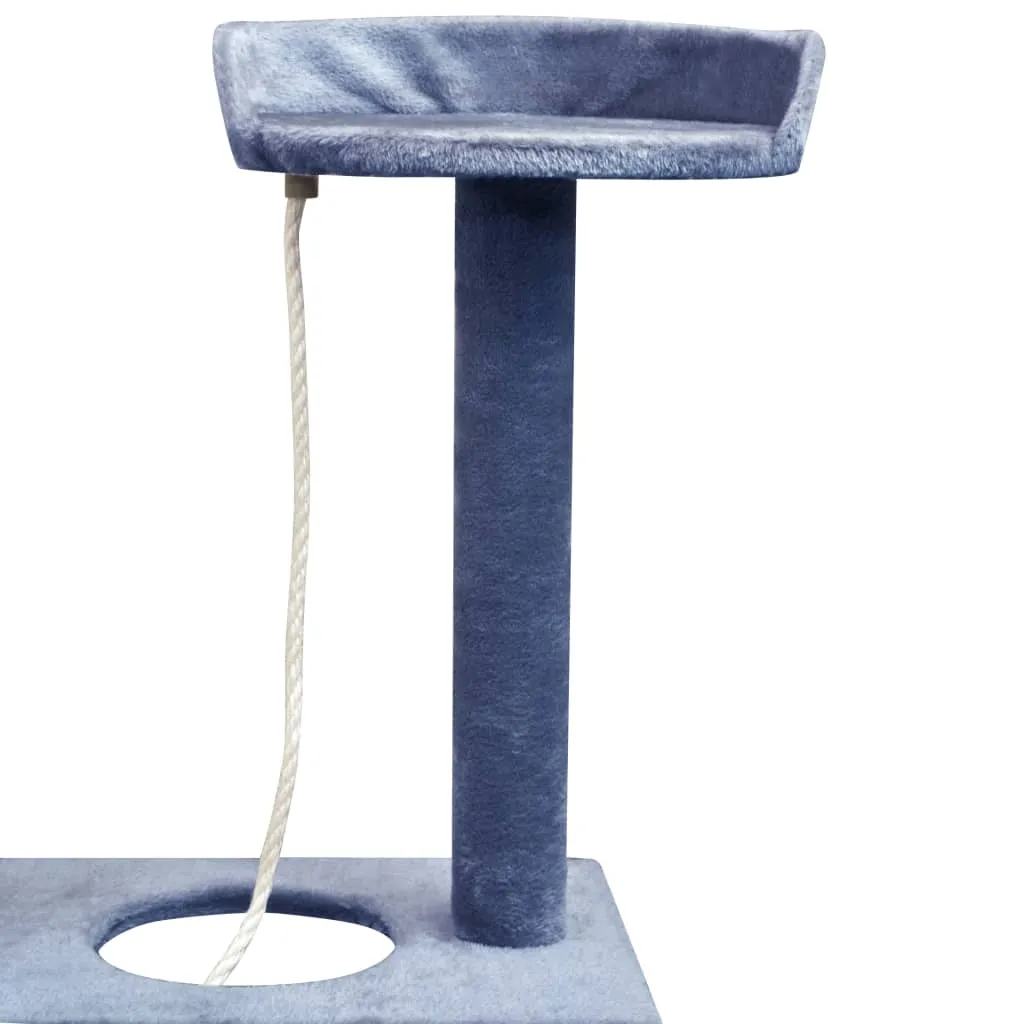 Ansamblu pisici, stâlpi cu funie sisal, 150 cm, albastru închis - imagine 4