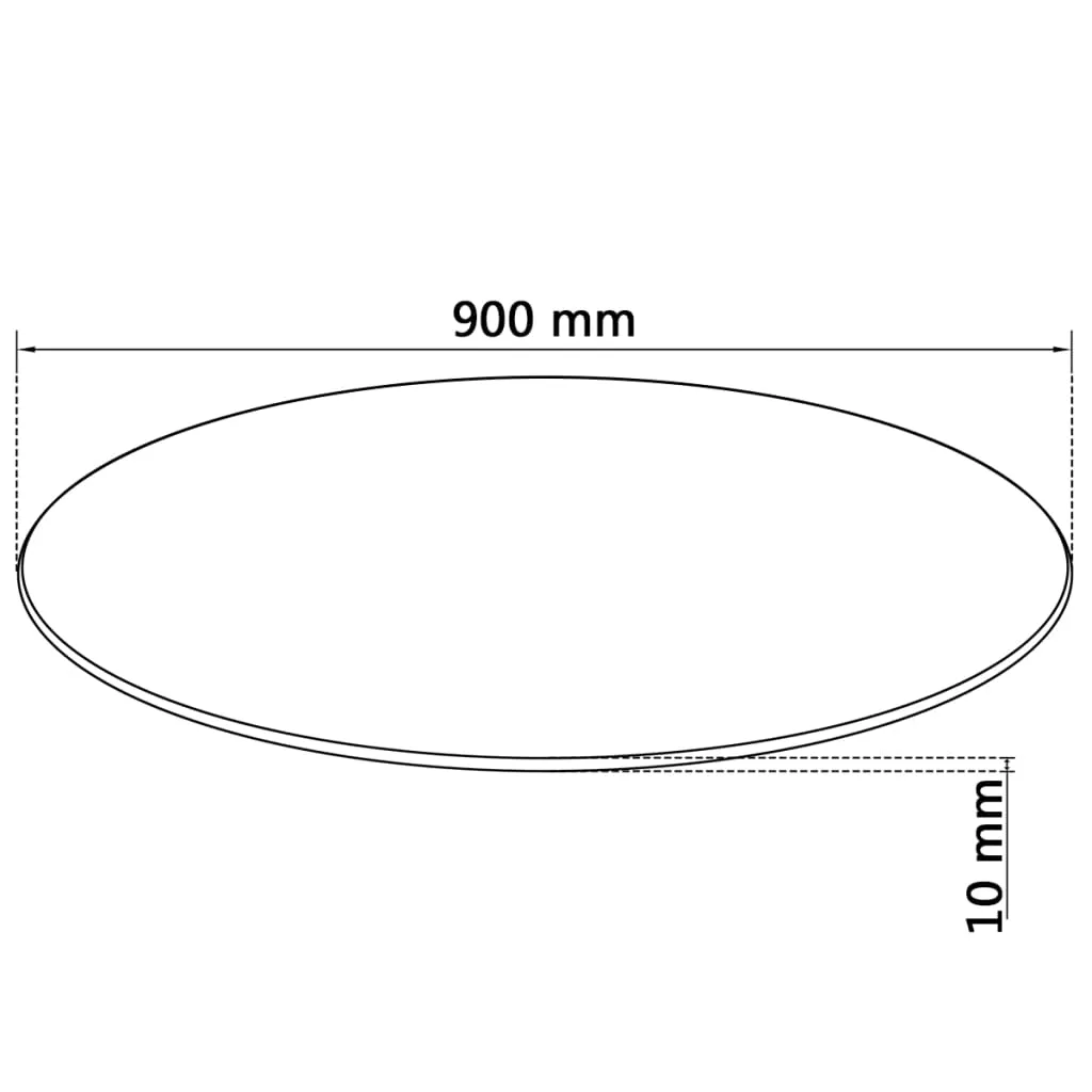 Blat masă din sticlă securizată rotund 900 mm - imagine 4