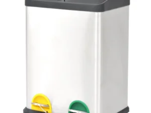 Coș gunoi cu pedale pentru reciclare, oțel inoxidabil, 36 L