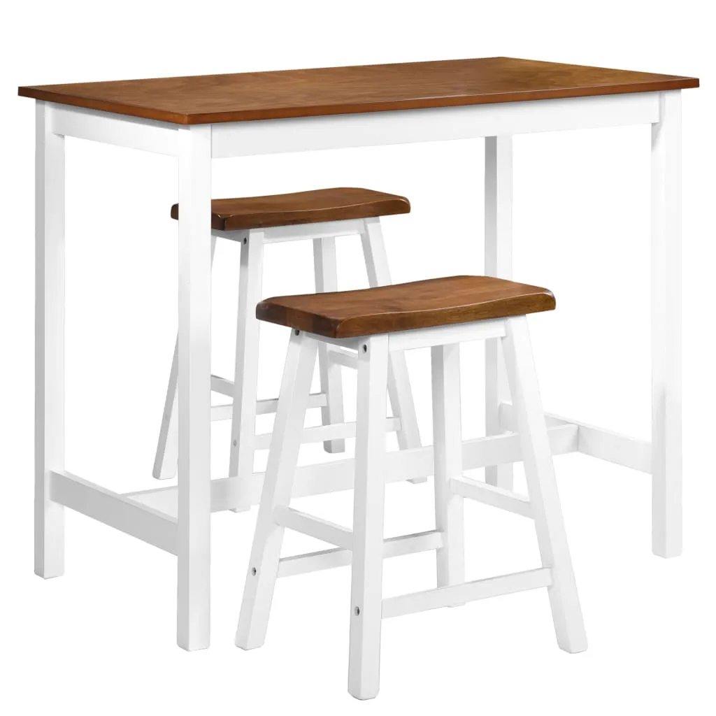 Set mobilier tip bar, masă și scaune, 3 piese, lemn masiv - imagine 2