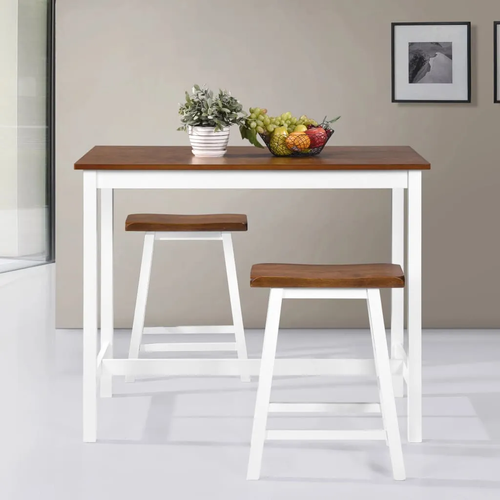 Set mobilier tip bar, masă și scaune, 3 piese, lemn masiv - imagine 3
