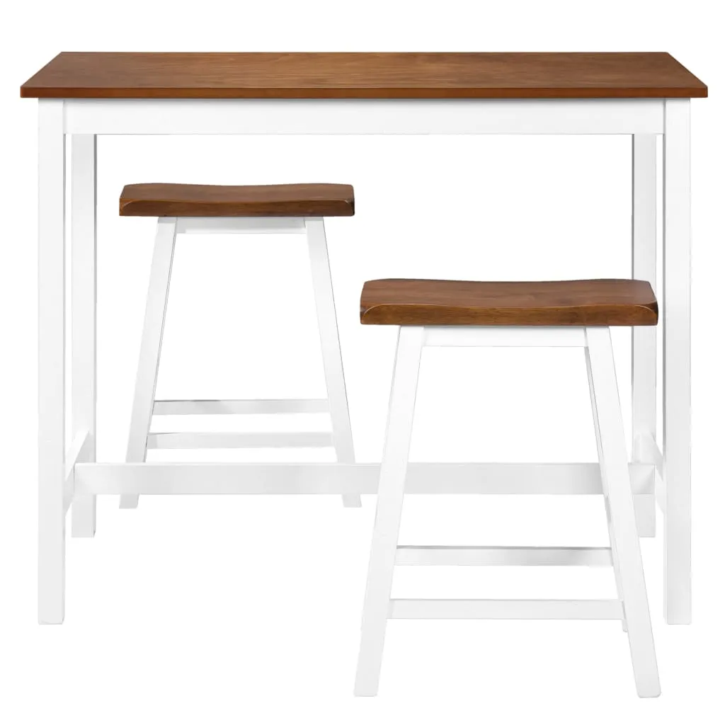 Set mobilier tip bar, masă și scaune, 3 piese, lemn masiv - imagine 4