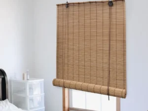 Jaluzea tip rulou, maro, 100 x 220 cm, bambus