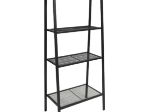 Bibliotecă tip scară, 4 trepte, metal, negru