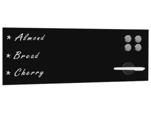 Tablă magnetică de perete neagră, sticlă, 60 x 20 cm