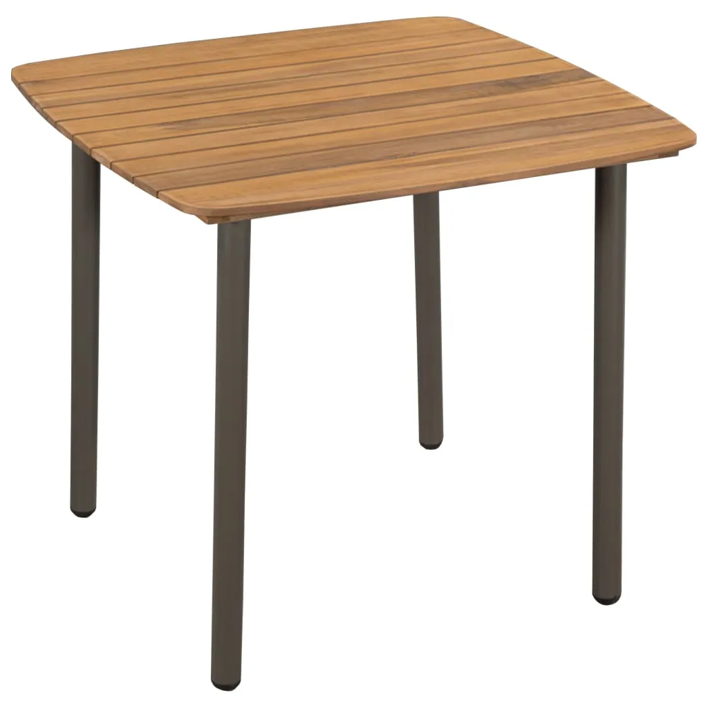 Set mobilier de exterior, 5 piese, lemn masiv de acacia și oțel - imagine 2