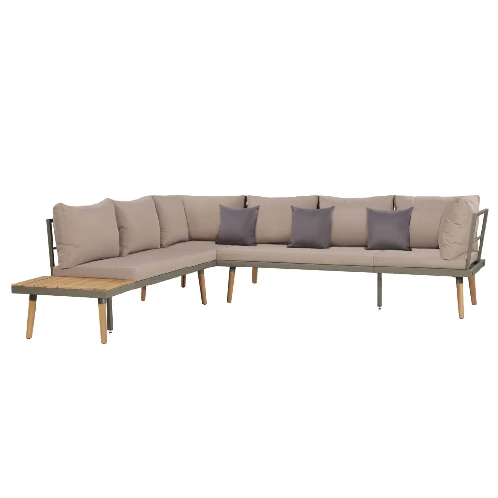 Set mobilier grădină cu perne, 4 piese, maro, lemn acacia - imagine 2