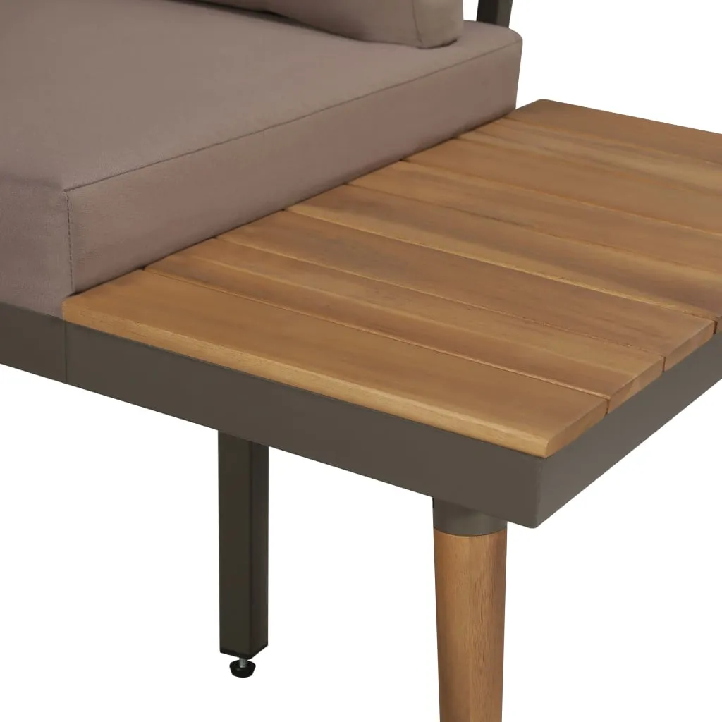 Set mobilier grădină cu perne, 4 piese, maro, lemn acacia - imagine 3