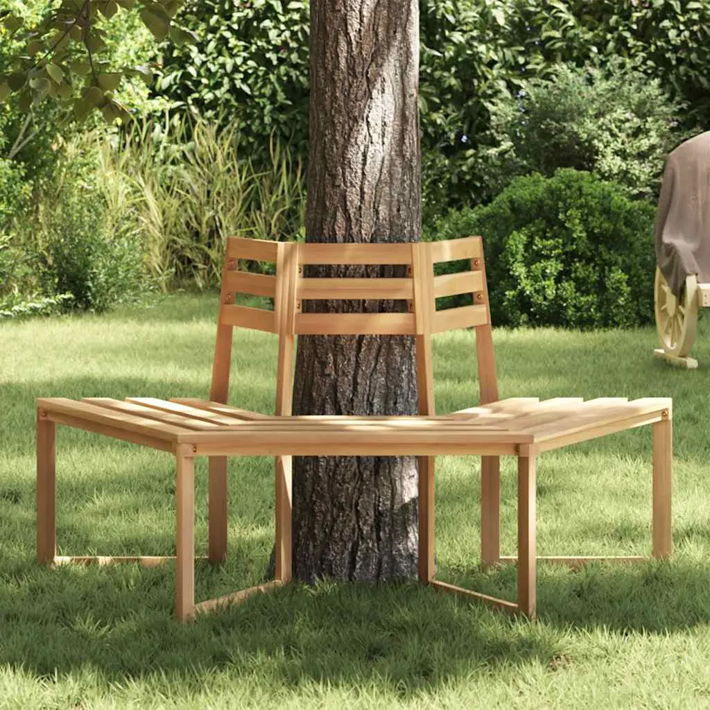 Bancă de copac semihexagonală 160 cm lemn masiv de acacia - imagine 3