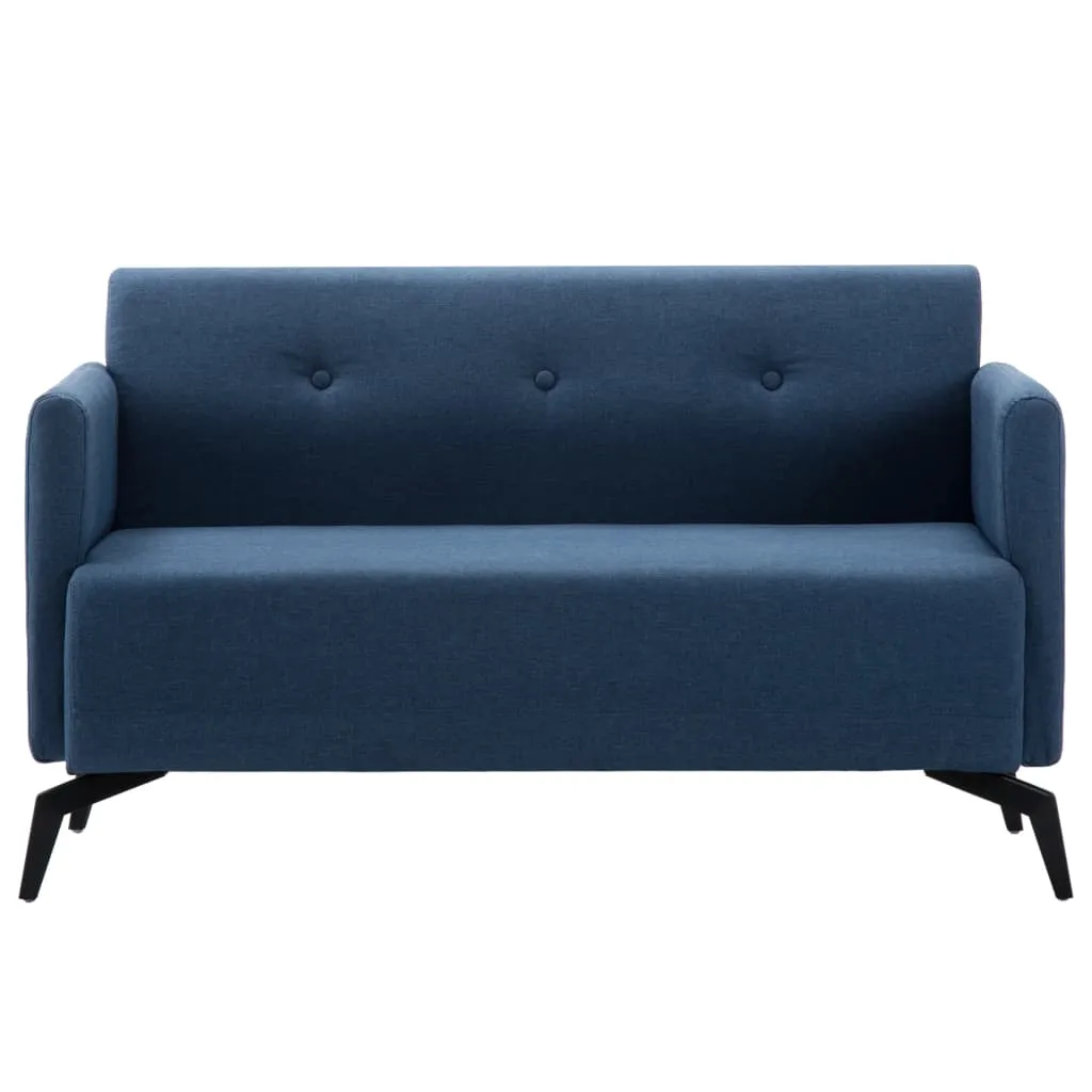Canapea 2 locuri albastru 115x60x67cm tapițerie material textil - imagine 2