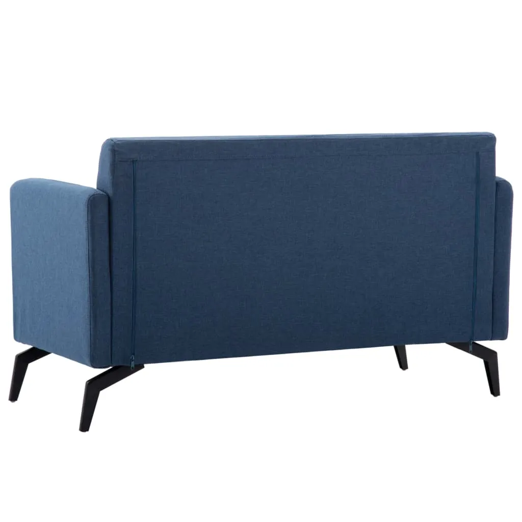 Canapea 2 locuri albastru 115x60x67cm tapițerie material textil - imagine 4