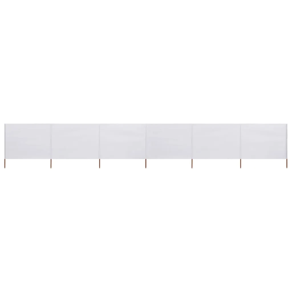 Paravan anti-vânt cu 6 panouri, alb, 800 x 80 cm, textil - imagine 2