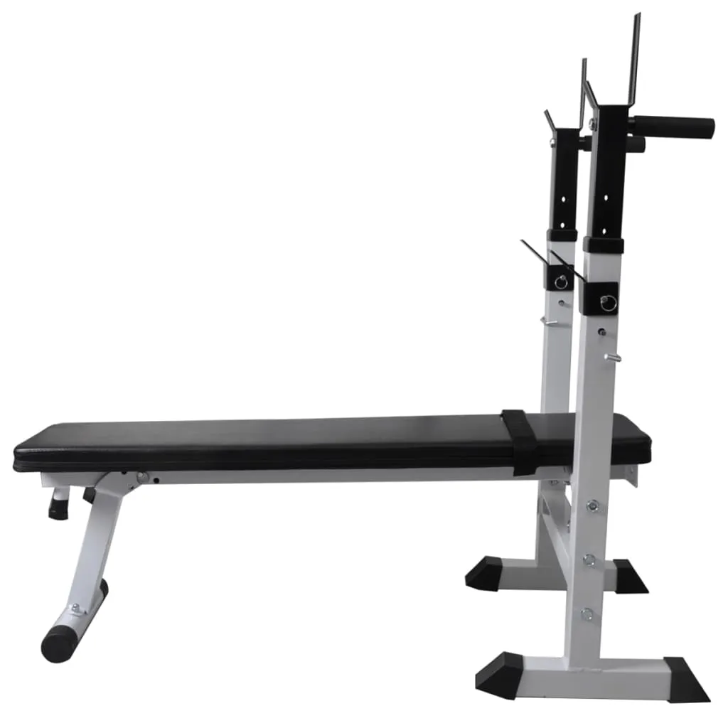 Bancă de antrenament, rastel set de haltere/gantere, 90 kg - imagine 3