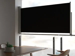 Copertină laterală retractabilă de terasă, negru, 120 x 300 cm