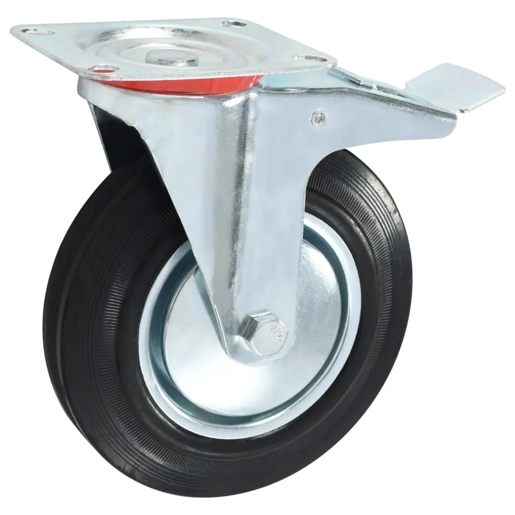 Roți pivotante cu frâne duble, 4 buc., 200 mm - imagine 3