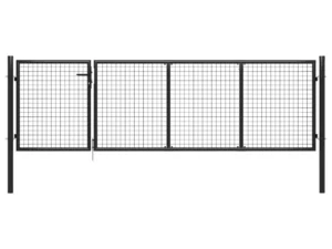 Poartă de grădină, antracit, 350 x 75 cm, oțel