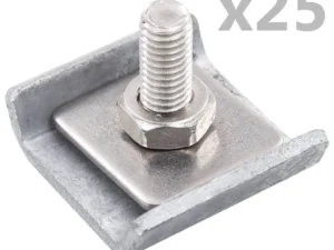 Conector grilaj din plasă, argintiu, 25 seturi