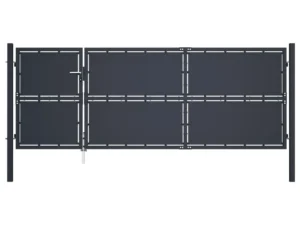 Poartă de grădină, antracit, 350 x 125 cm, oțel