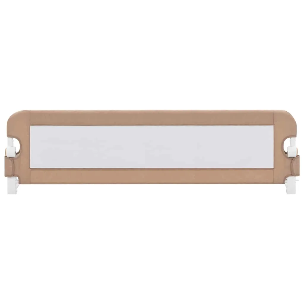 Balustradă protecție pat copii, gri taupe, 150x42 cm, poliester - imagine 3