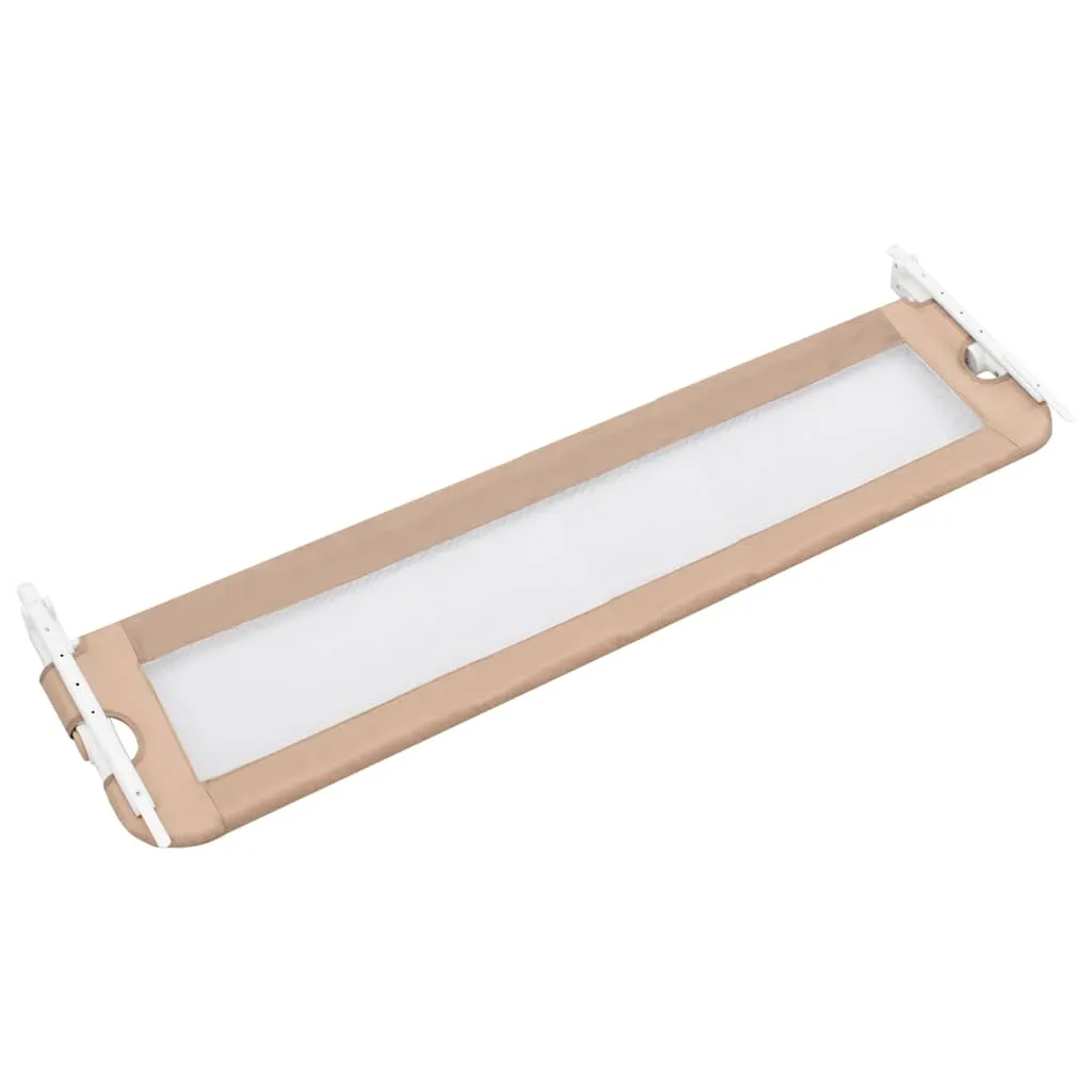 Balustradă protecție pat copii, gri taupe, 150x42 cm, poliester - imagine 4