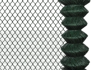 Gard de legătură din plasă, verde, 1 x 15 m, oțel