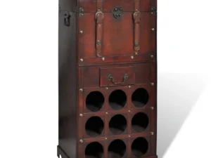 Suport sticle vin pentru 9 sticle, lemn, spațiu de depozitare