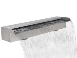 Fântână de piscină dreptunghiulară cu cascadă 60 cm oțel inoxidabil