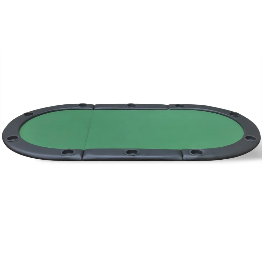 Blat de masă de poker pentru 10 jucători, pliabil, verde - imagine 3
