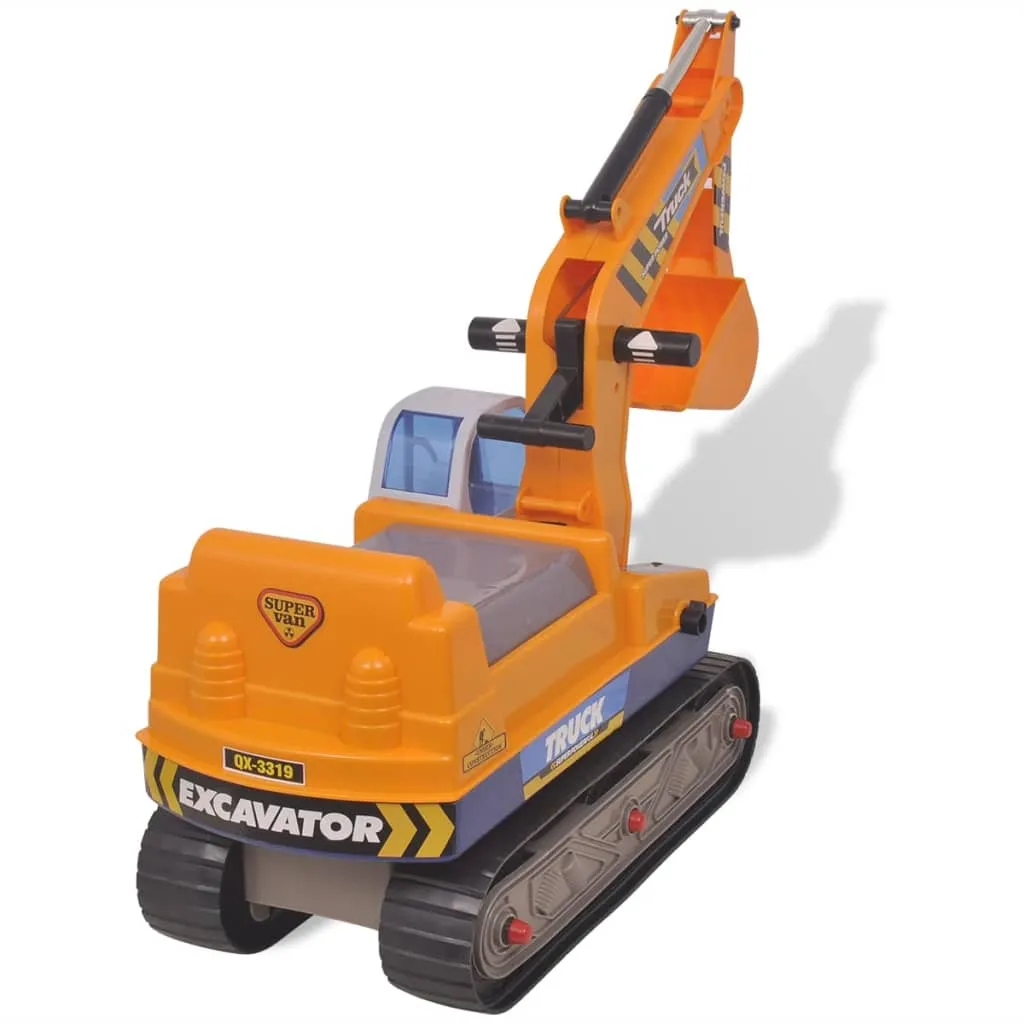 Excavator ride-on, galben, plastic - imagine 4