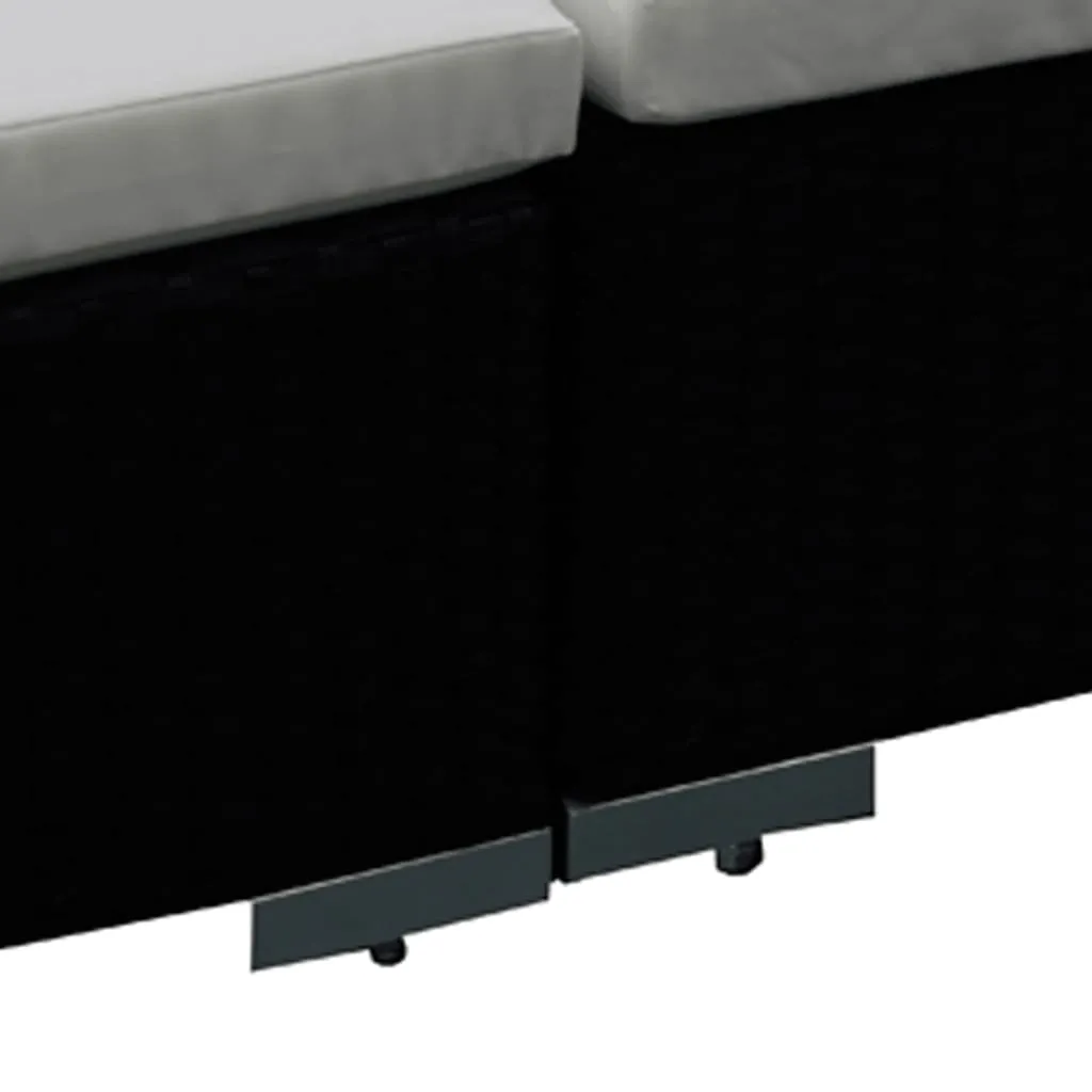 Set mobilier de grădină cu perne, 8 piese, negru, poliratan - imagine 4