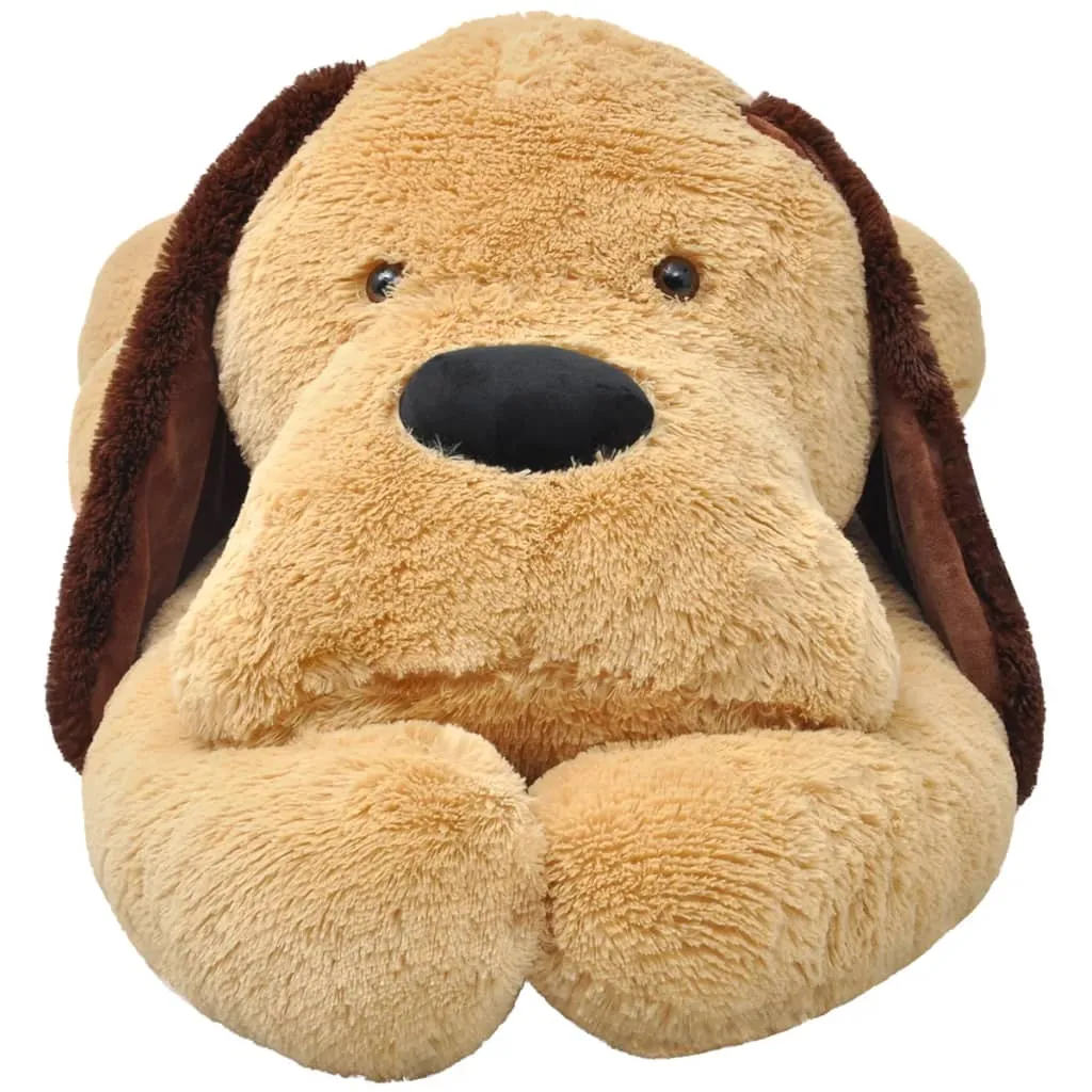 Cățel de pluș de jucărie, maro, 80 cm - imagine 2