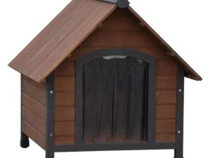 '@Pet Cușcă de câine cu clapete de plastic Rustique maro 76x76x72cm