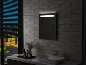 Oglindă cu LED de perete pentru baie, 50 x 60 cm