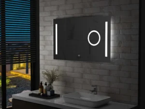 Oglindă cu LED de perete de baie, cu senzor tactil, 100x60 cm