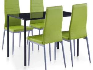 Set mobilier de bucătărie, 5 piese, verde