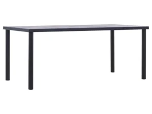 Masă de bucătărie, negru & gri beton, 180 x 90 x 75 cm, MDF