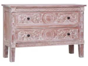 Dulap cu 2 sertare, 90x30x60 cm, lemn masiv de mahon