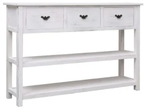Dulap, alb antichizat, 115x30x76 cm, lemn
