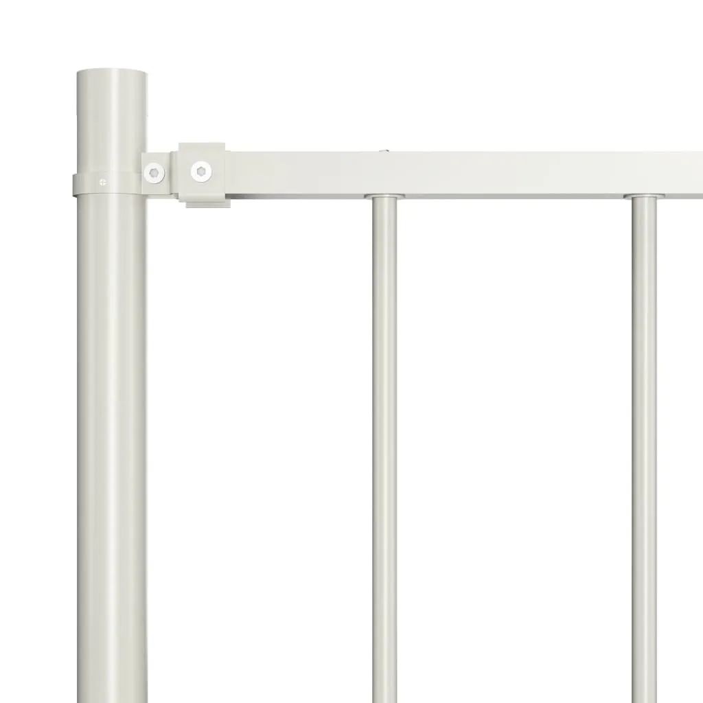 Panou de gard cu stâlpi alb 1,7x1 m oțel vopsit electrostatic - imagine 3