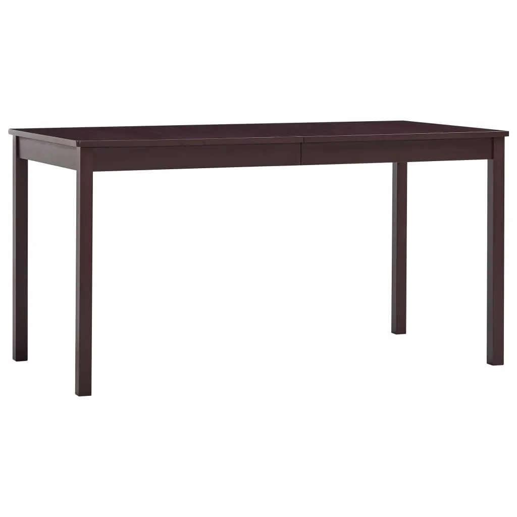 Set mobilier de bucătărie, 7 piese, maro închis, lemn de pin - imagine 2