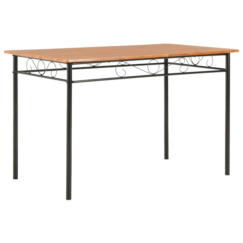 Set mobilier de bucătărie, 7 piese, maro, MDF și oțel - imagine 2