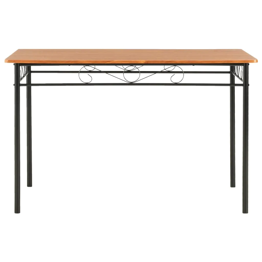 Set mobilier de bucătărie, 7 piese, maro, MDF și oțel - imagine 3