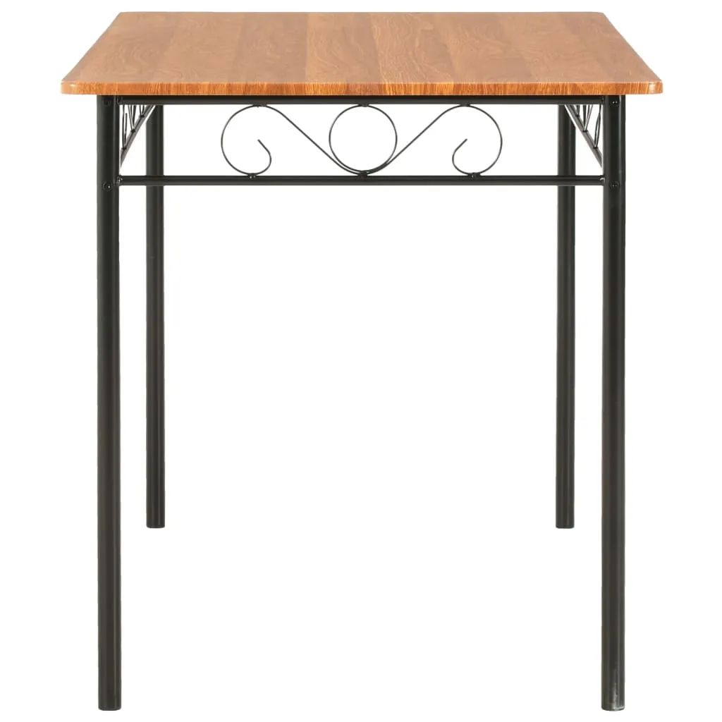 Set mobilier de bucătărie, 7 piese, maro, MDF și oțel - imagine 4