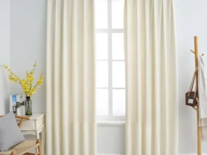 Draperii opace cu cârlige, 2 buc., crem, 140x175 cm, catifea