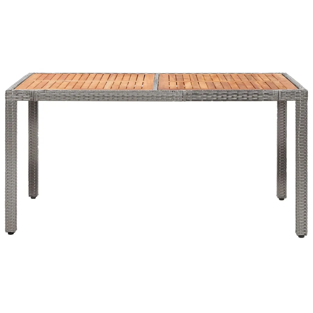Set mobilier de exterior cu perne, 7 piese, gri, poliratan - imagine 3