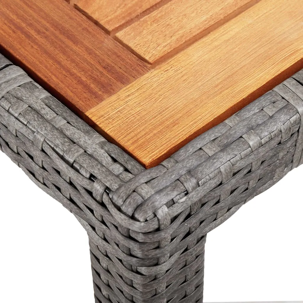 Set mobilier de exterior cu perne, 7 piese, gri, poliratan - imagine 4